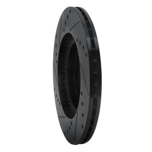 Mazda MX-5 Miata Brake Rotor (1) - Front Right - R1 Concepts - Drilled & Slotted - Black - `06-`15